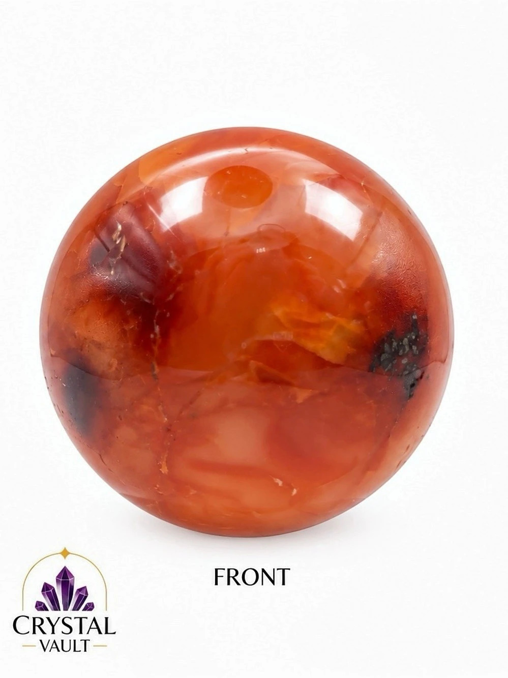Large Carnelian Agate Crystal Sphere 3” Polished Orange Natural Stone
